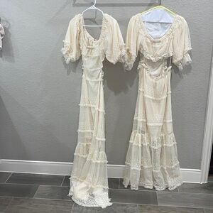 (2) NWT ivory off the shoulder lace dress.